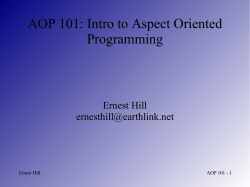 AOP 101: Intro to Aspect Oriented Programming