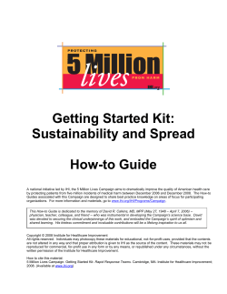 How-to Guide: Sustainability and Spread