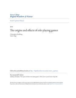 The origins and effects of role-playing games