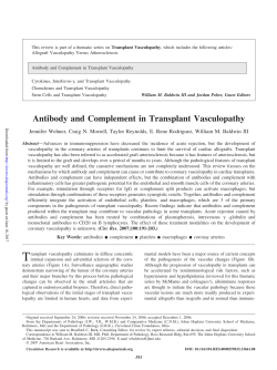 Antibody and Complement in Transplant Vasculopathy