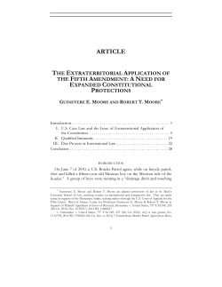 The Extraterritorial Application of the Fifth Amendment: A Need for