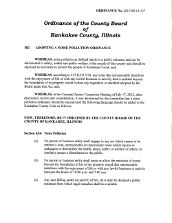 Adopting a Noise Pollution Ordinance