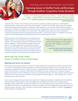 Improving Access to Healthy Foods and Beverages Through