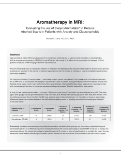 Aromatherapy in MRI