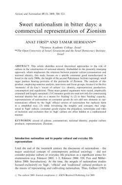 Sweet nationalism in bitter days: a commercial representation of