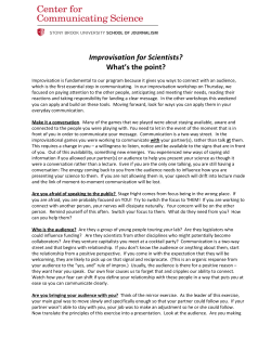 Improvisation for Scientists?