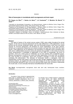 Role of hemocytes in invertebrate adult neurogenesis and brain repair