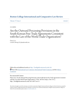 are the outward processing provisions in the south korean free trade
