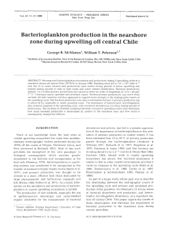 Bacterioplankton production in the nearshore zone during upwelling