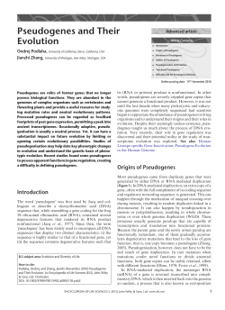 "Pseudogenes and Their Evolution". In