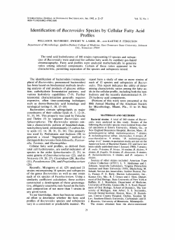 Identification of Bacteroides Species by Cellular Fatty Acid Profiles