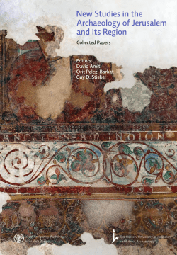 The Mount Zion Inscribed Stone Cup: Preliminary Observations