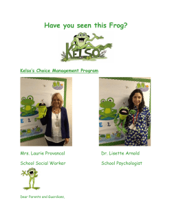 Have you seen this Frog? - Pheasant Ridge Primary School