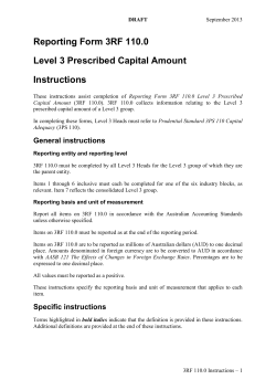 3RF 110 Level 3 Prescribed Capital Amount Instructions