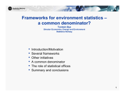 Frameworks for environment statistics &ndash; a common denominator?
