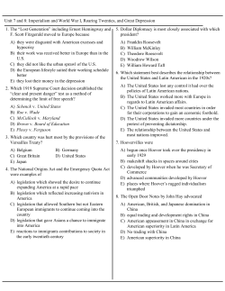 Unit 7 and 8: Imperialism and World War I, Roaring