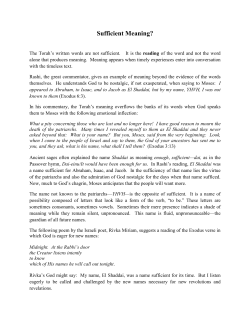 Sufficient Meaning? - Sicha &ndash; Continuing the Conversation