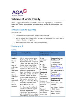 ELC English Scheme of work Component 2 Family