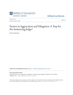 Factors in Aggravation and Mitigation: A Trap for the Sentencing