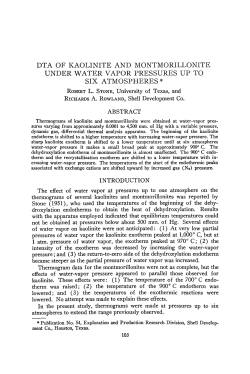 dta of kaolinite and montmorillonite under water vapor pressures up