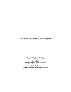 NFHS Debate Topic Proposal: Income Inequality