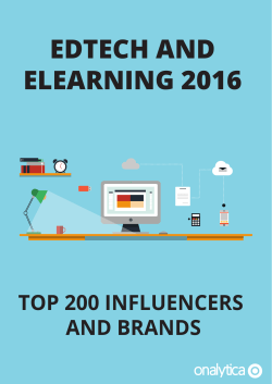 Onalytica - Edtech and Elearning 2016 Top 100 Influencers and