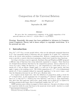 Composition of the Universal Relation 1 Introduction