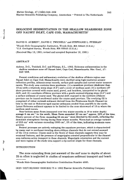 Holocene Sedimentation in the Shallow Nearshore Zone off Nauset