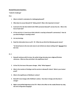 Beowulf Discussion Questions : &ldquo;Unferth`s Challenge&rdquo; Pt.6: 1. What