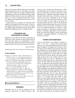 Prevention and Intervention in Schools BYSTANDER EFFECT