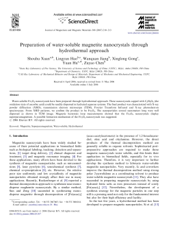 Preparation of water-soluble magnetite nanocrystals through