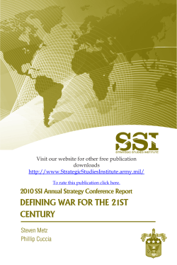 2010 SSI Annual Strategy Conference Report, Defining War for the
