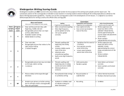 Kindergarten Writing Scoring Guide