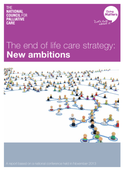 The end of life care strategy: New ambitions