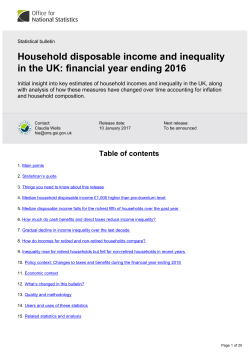 Household disposable income and inequality in the UK
