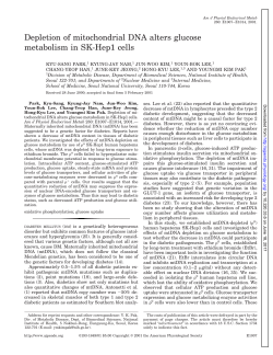 Depletion of mitochondrial DNA alters glucose metabolism in SK