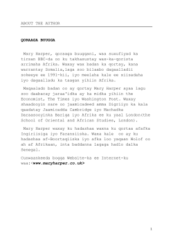 ABOUT THE AUTHOR QORAAGA BUUGGA Mary