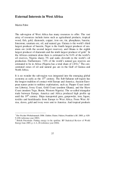 External Interests in West Africa