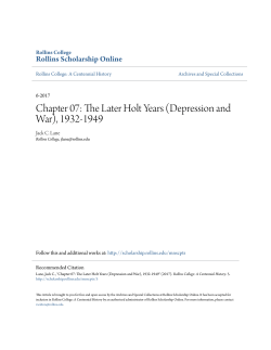 The Later Holt Years (Depression and War)