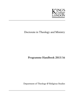 Doctorate in Theology And Ministry