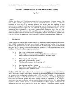 Toward a Uniform Analysis of Short Answers and Gapping