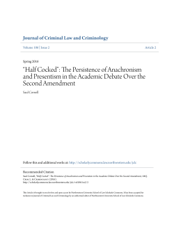The Persistence of Anachronism and Presentism in the Academic