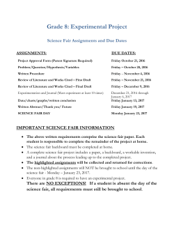 8th Grade Science Fair Information