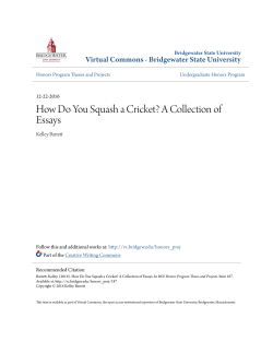 How Do You Squash a Cricket? A Collection of Essays