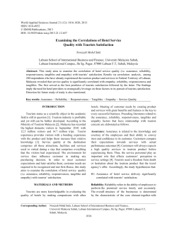 Examining the Correlations of Hotel Service Quality with