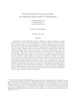 Perceived Relative Poverty and Risk: An Aspiration