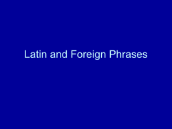 Latin and Foreign Phrases