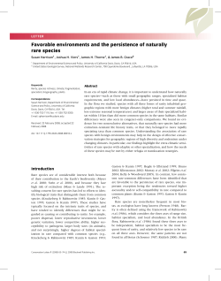 Favorable environments and the persistence of naturally rare species