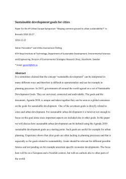 Sustainable development goals for cities