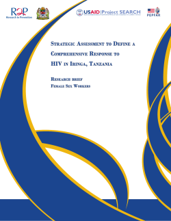 STRATEGIC ASSESSMENT TO DEFINE A COMPREHENSIVE